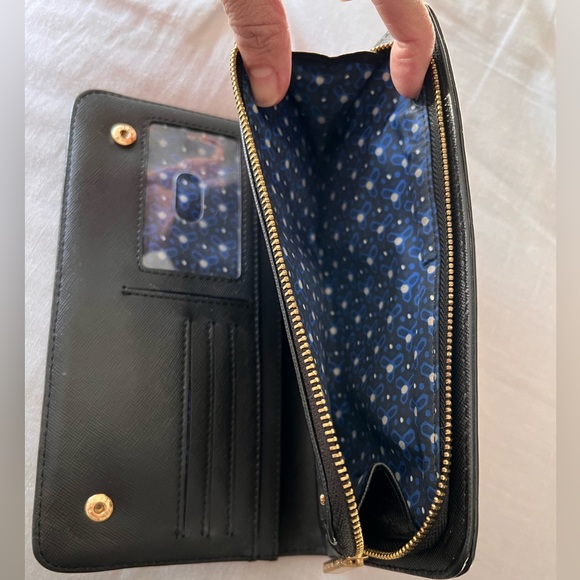 Tory Burch Robinson Black large Leather Wallet - Picture 6 of 13